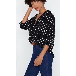 Nasty Gal Feeling Spotted Relaxed Shirt Size 4